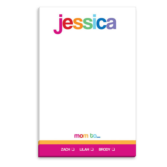 Rainbow Stripes Mom Notepad